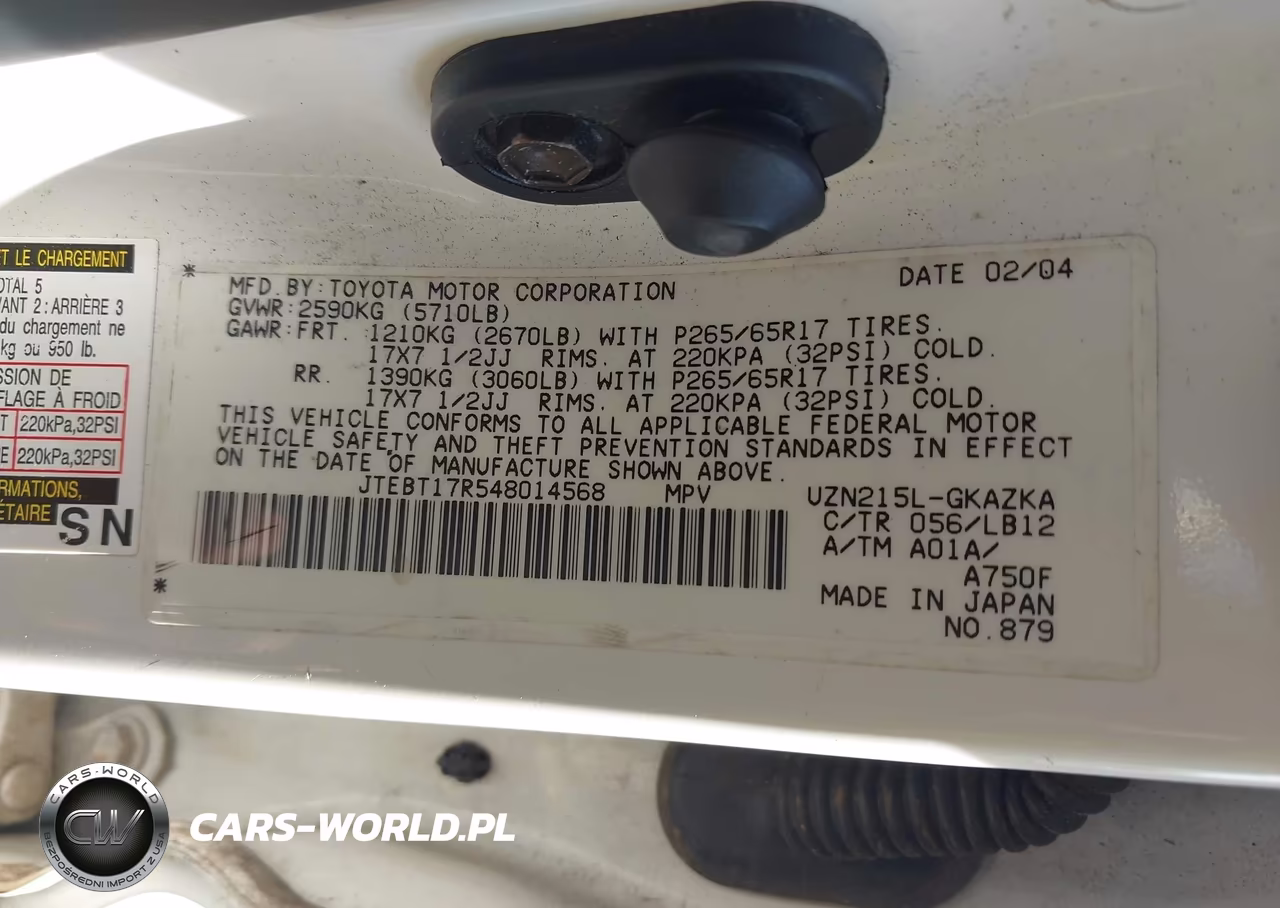 2004 Toyota 4Runner Limited V8 VIN:JTEBT17R548014568 - 9