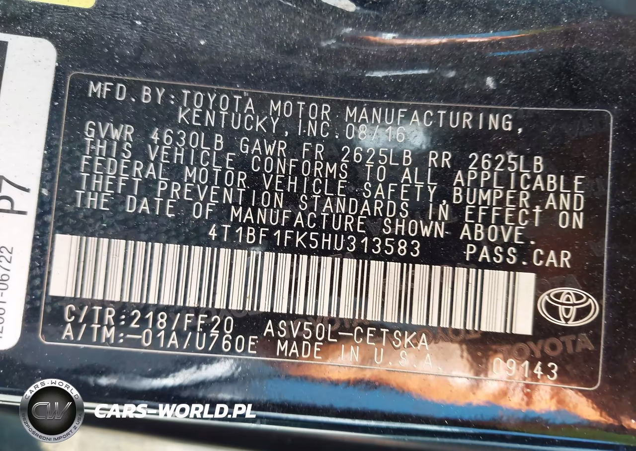 2017 Toyota Camry Se VIN:4T1BF1FK5HU313583 - 9