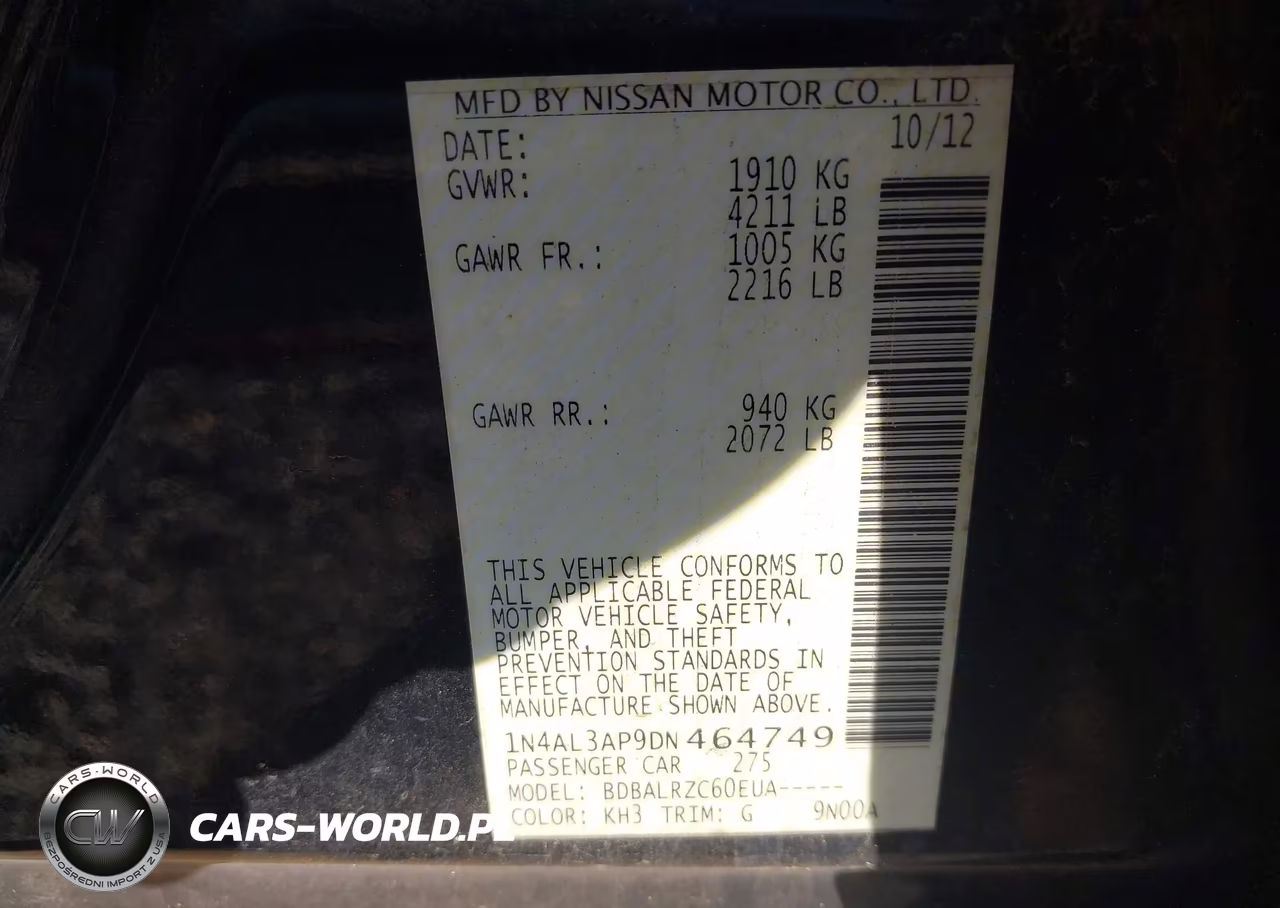 2013 Nissan Altima 2.5 S VIN:1N4AL3AP9DN464749 - 9
