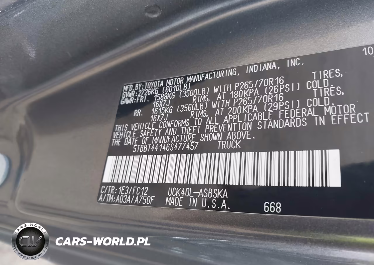 2006 Toyota Tundra Sr5 V8 VIN:5TBBT44146S477457 - 9