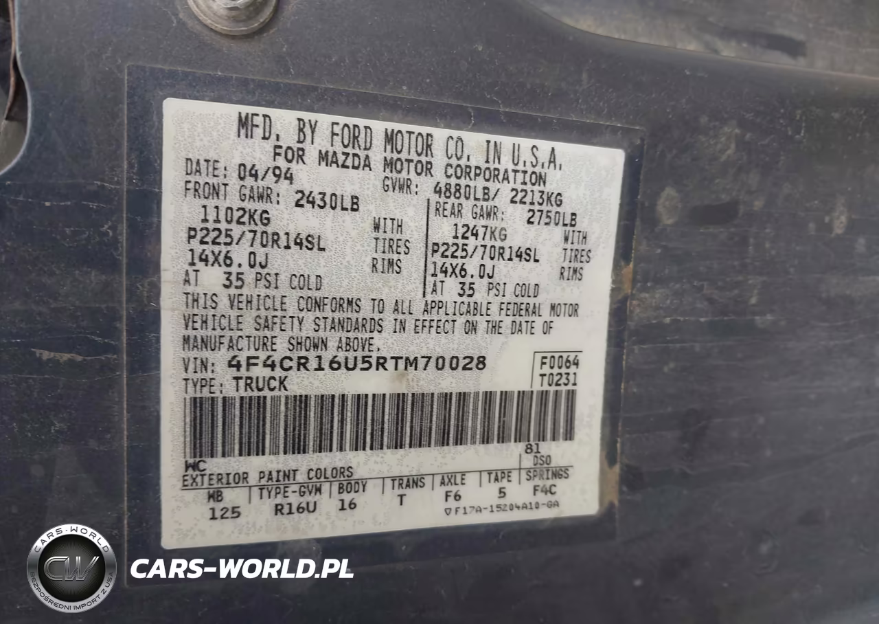 1994 Mazda B3000 Cab Plus VIN:4F4CR16U5RTM70028 - 9