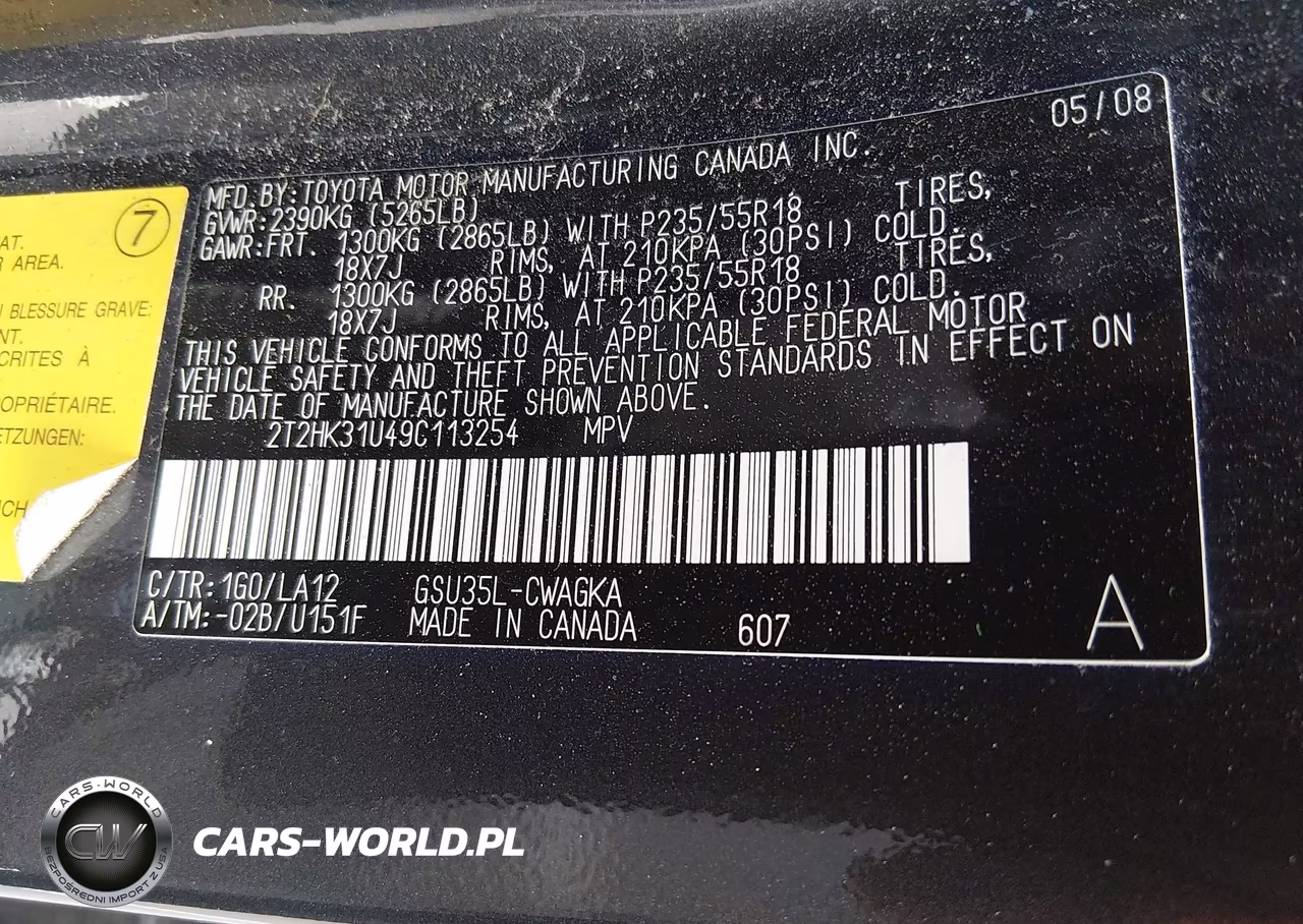 2009 Lexus Rx 350 VIN:2T2HK31U49C113254 - 9