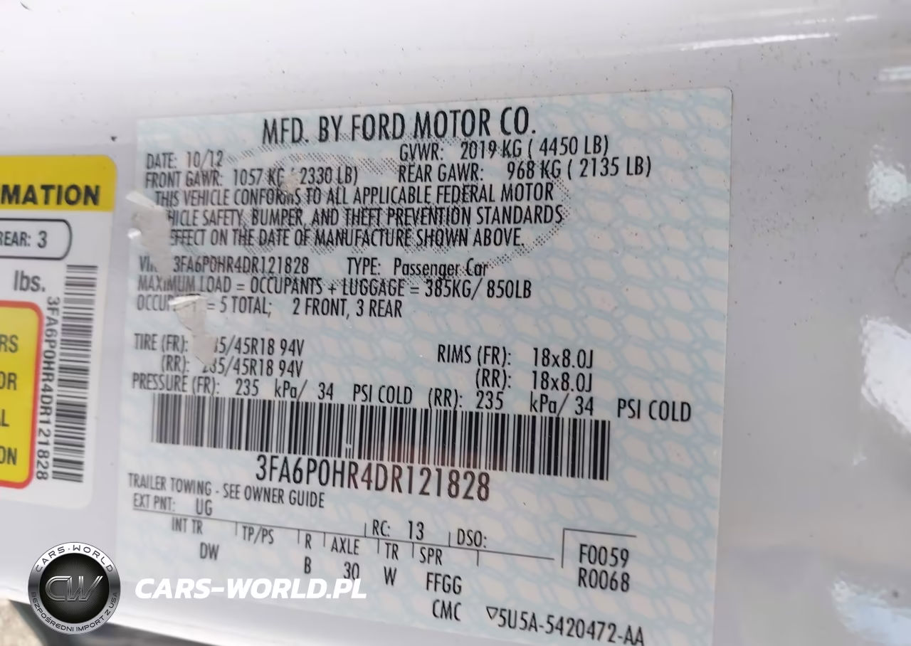 2013 Ford Fusion Se VIN:3FA6P0HR4DR121828 - 9