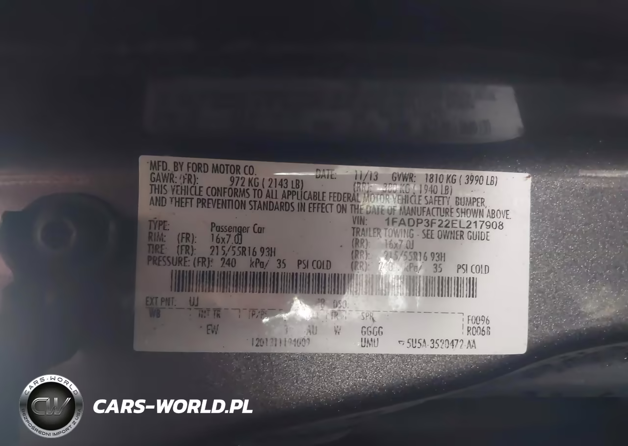 2014 Ford Focus Se VIN:1FADP3F22EL217908 - 9