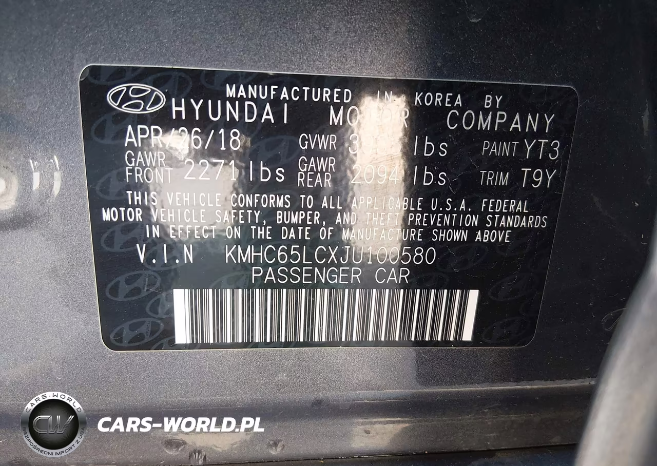 2018 Hyundai Ioniq Hybrid Blue VIN:KMHC65LCXJU100580 - 9
