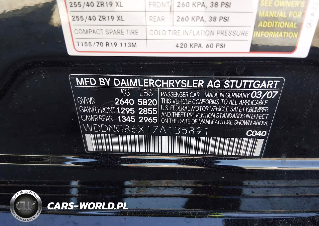2007 Mercedes-Benz S 550 4Matic VIN:WDDNG86X17A135891 - 9