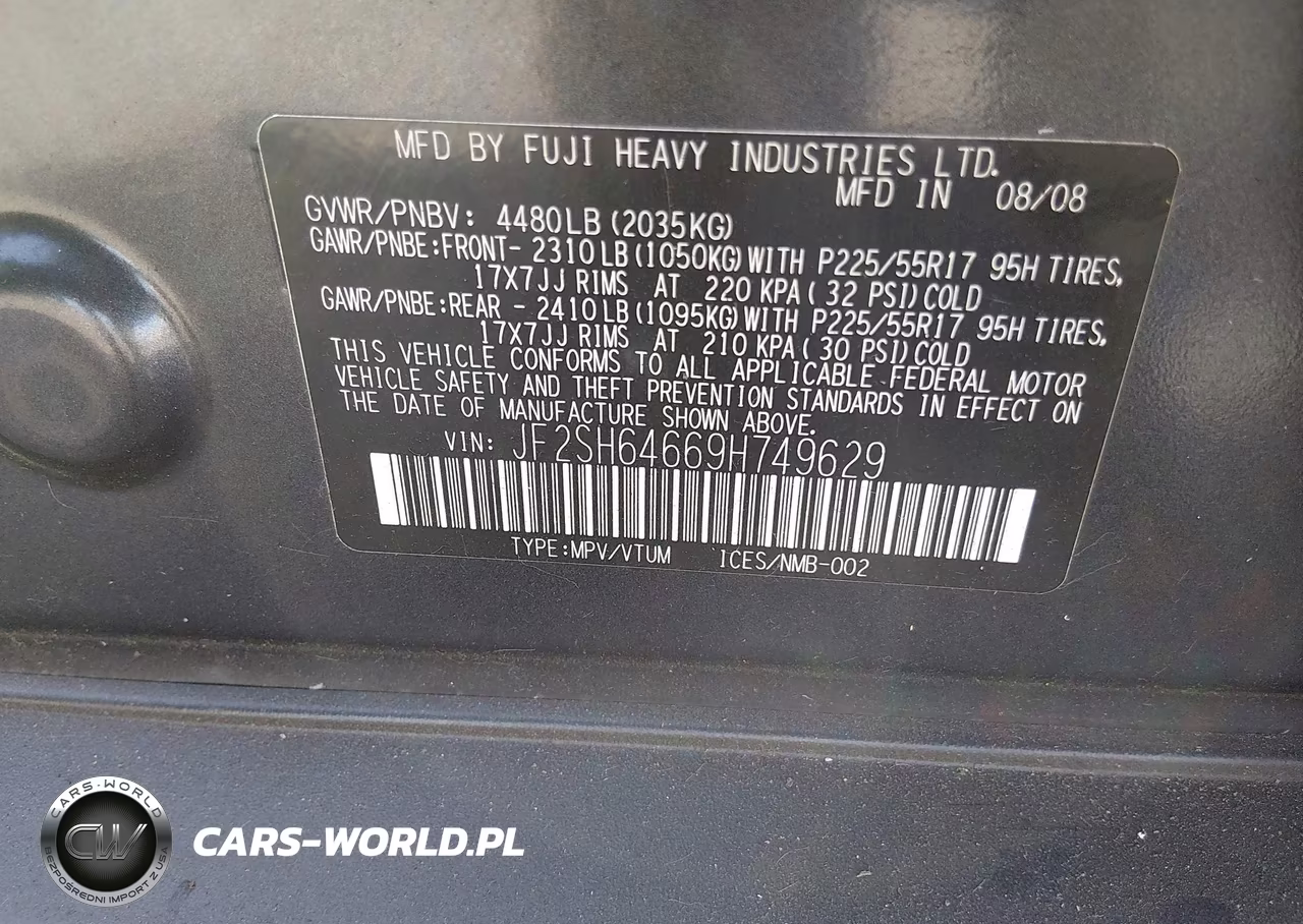 2009 Subaru Forester 2.5X Limited VIN:JF2SH64669H749629 - 9
