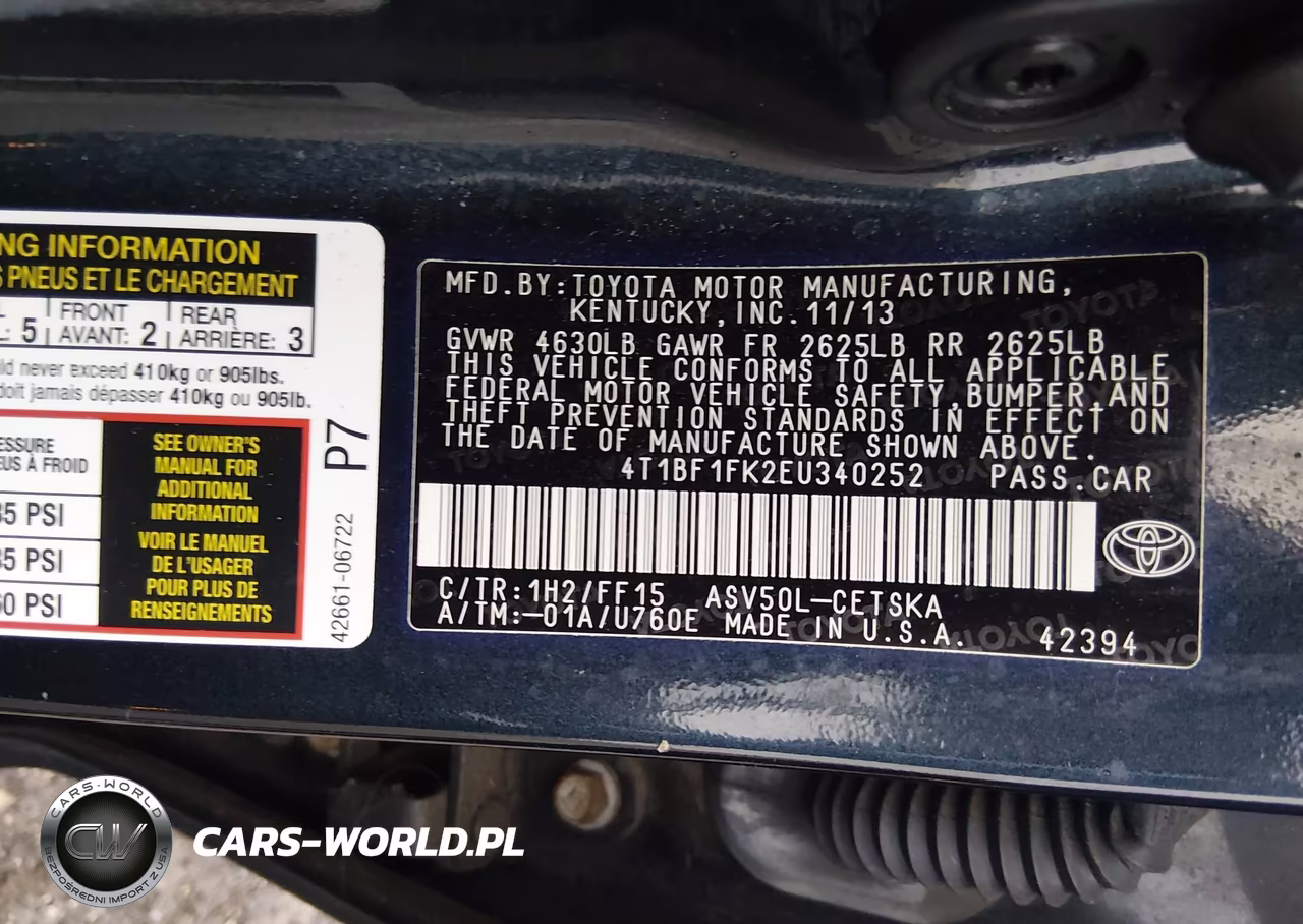 2014 Toyota Camry Se VIN:4T1BF1FK2EU340252 - 9