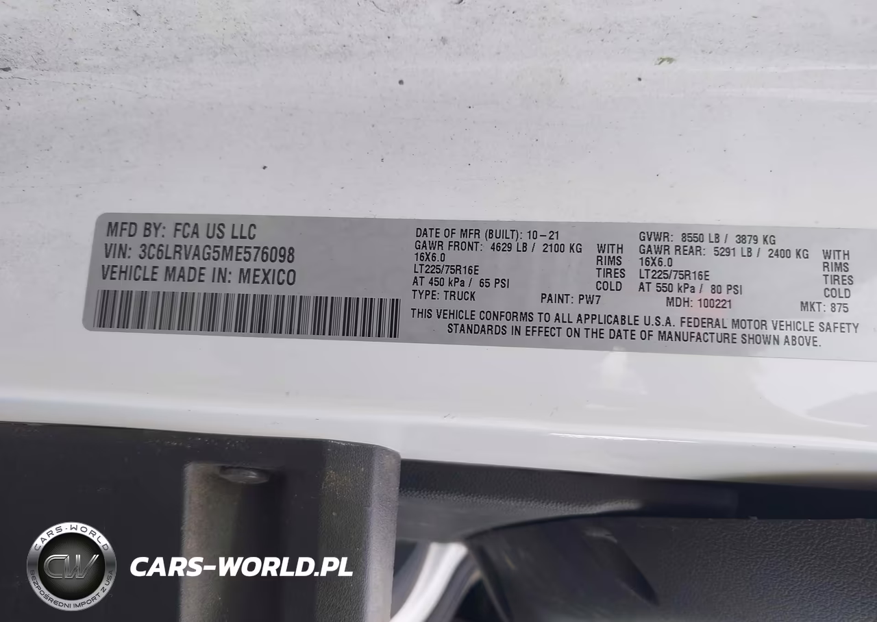2021 Ram Promaster 1500 Low Roof 136 Wb VIN:3C6LRVAG5ME576098 - 9