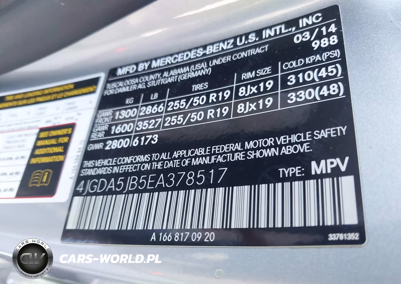 2014 Mercedes-Benz Ml 350 VIN:4JGDA5JB5EA378517 - 9