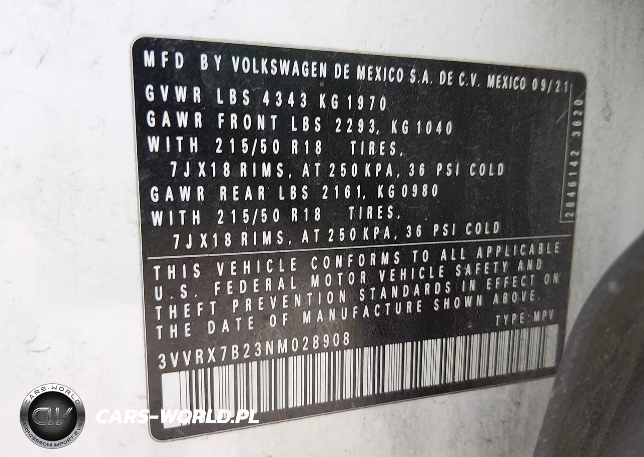 2022 Volkswagen Taos 1.5T Se VIN:3VVRX7B23NM028908 - 9