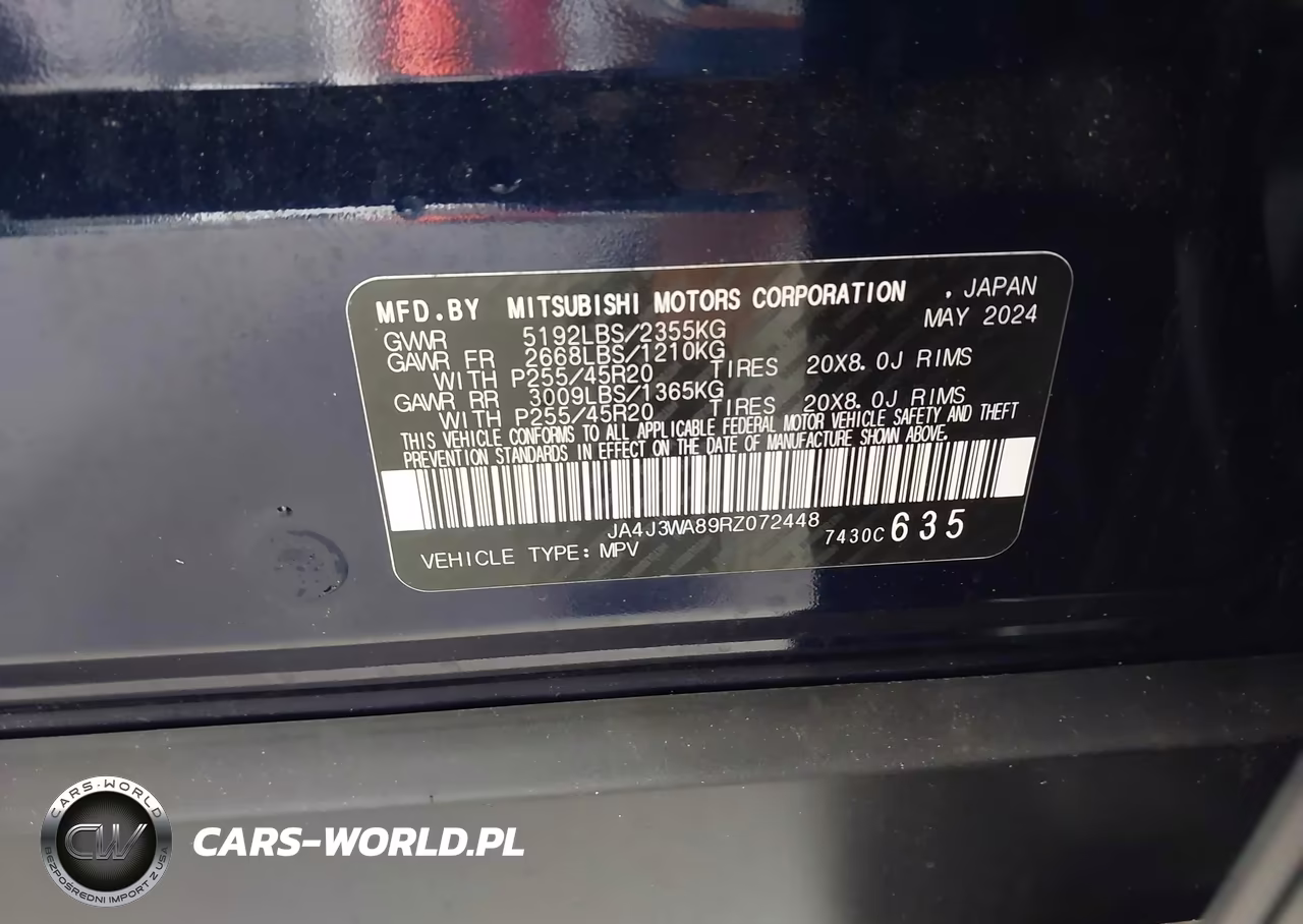2024 Mitsubishi Outlander Sel 2.5 2Wd VIN:JA4J3WA89RZ072448 - 9