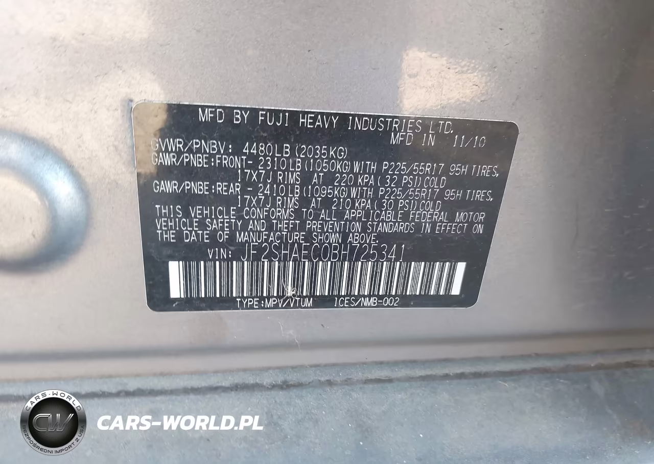 2011 Subaru Forester 2.5X Limited VIN:JF2SHAEC0BH725341 - 9