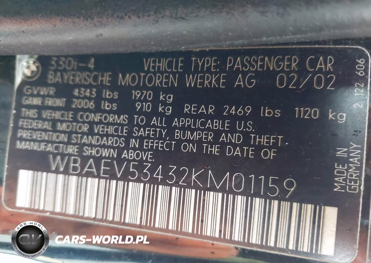 2002 BMW 330I VIN:WBAEV53432KM01159 - 9