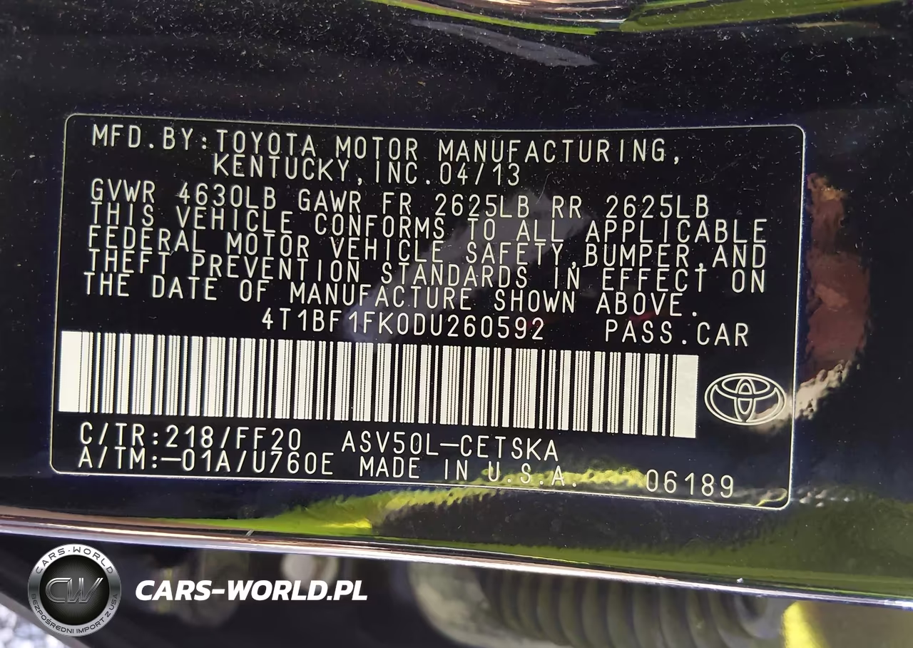 2013 Toyota Camry Se VIN:4T1BF1FK0DU260592 - 9