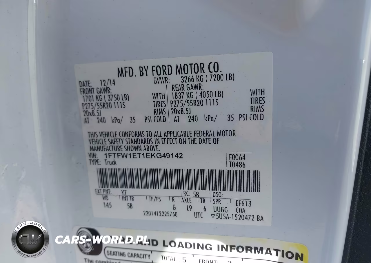 2014 Ford F-150 Fx4 VIN:1FTFW1ET1EKG49142 - 9