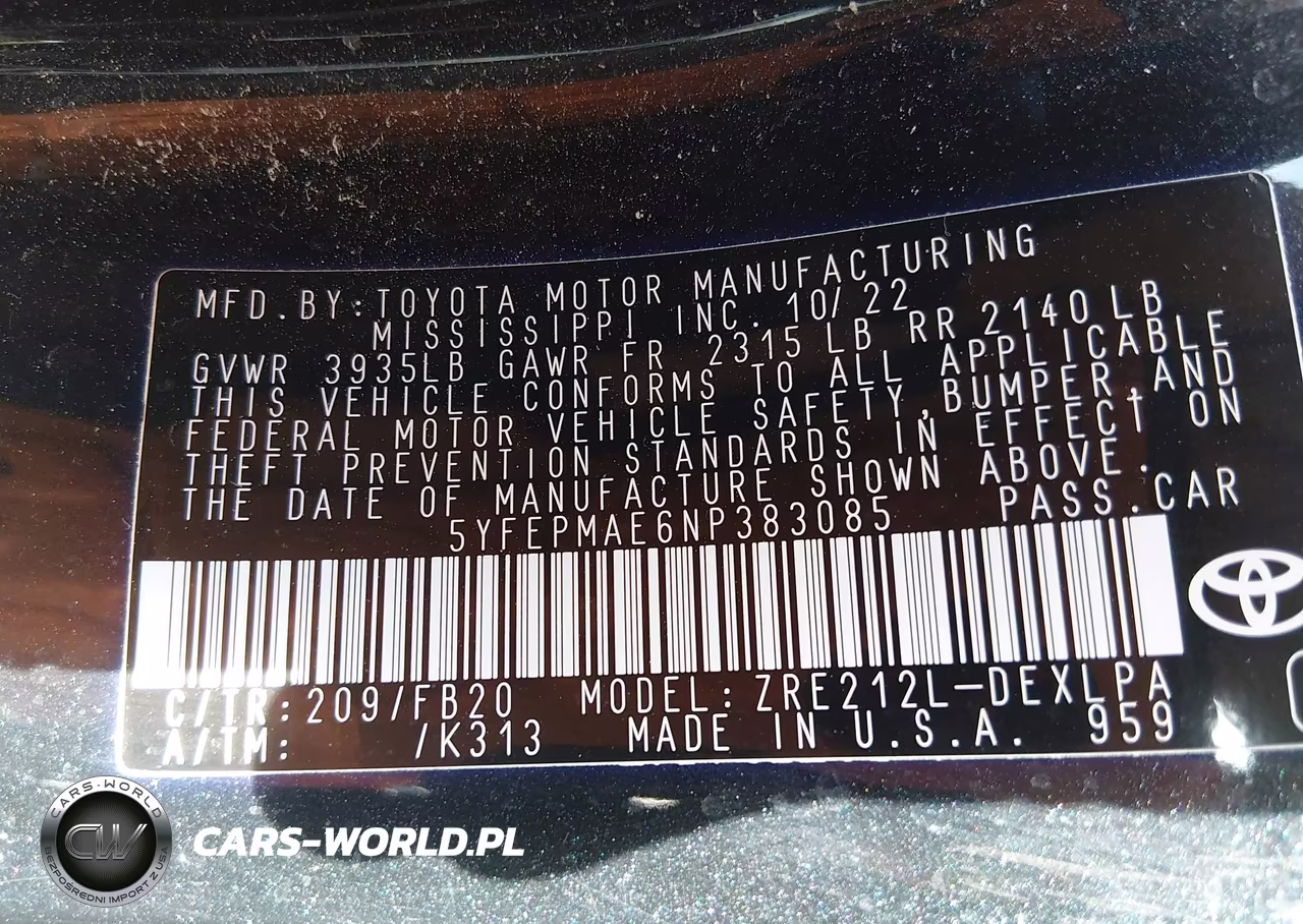 2022 Toyota Corolla Le VIN:5YFEPMAE6NP383085 - 9
