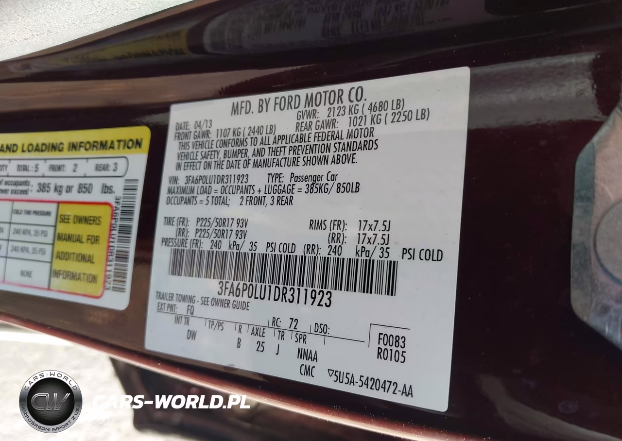 2013 Ford Fusion Hybrid Se VIN:3FA6P0LU1DR311923 - 9