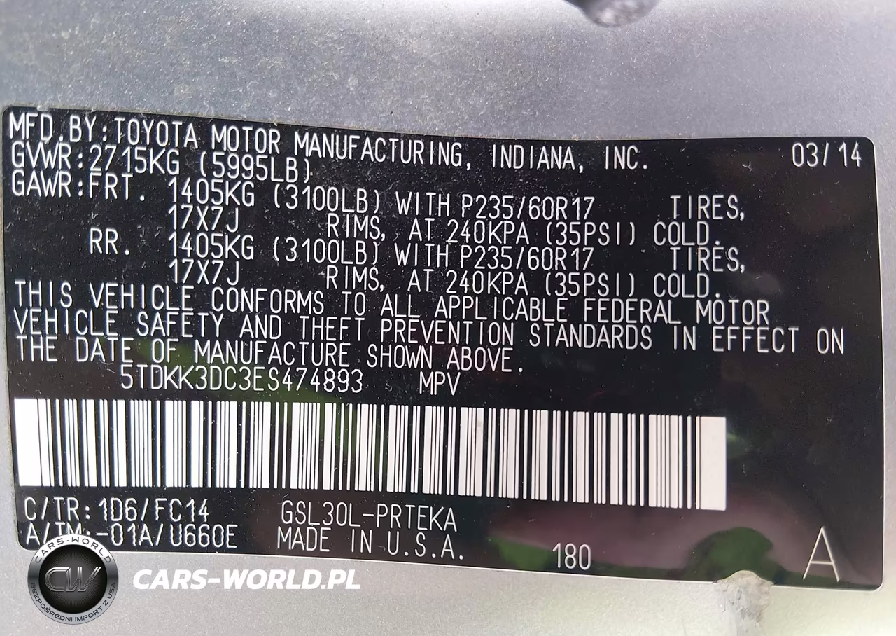 2014 Toyota Sienna Le V6 8 Passenger VIN:5TDKK3DC3ES474893 - 9