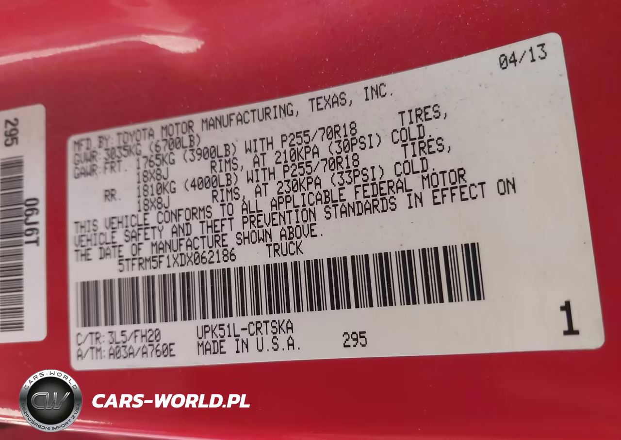 2013 Toyota Tundra Grade 4.6L V8 VIN:5TFRM5F1XDX062186 - 9
