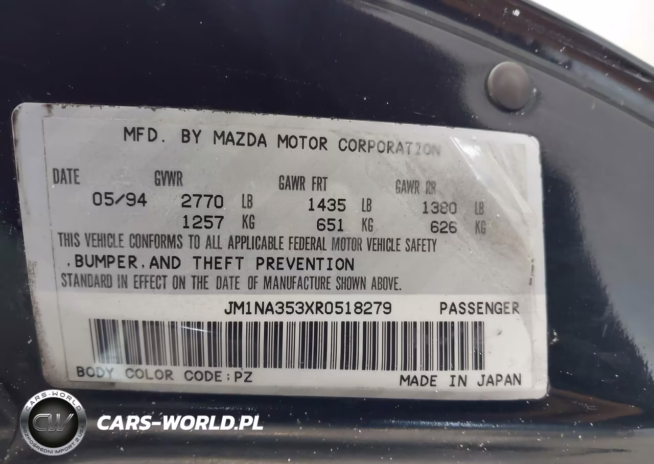 1994 Mazda Mx-5 Miata VIN:JM1NA353XR0518279 - 9