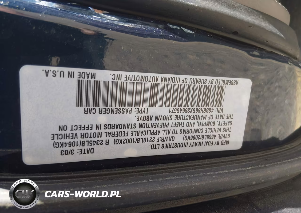 2003 Subaru Outback VIN:4S3BH665X36645571 - 9