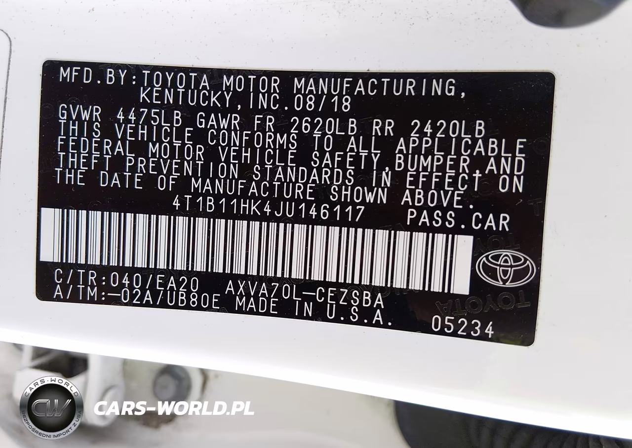 2018 Toyota Camry Se VIN:4T1B11HK4JU146117 - 9