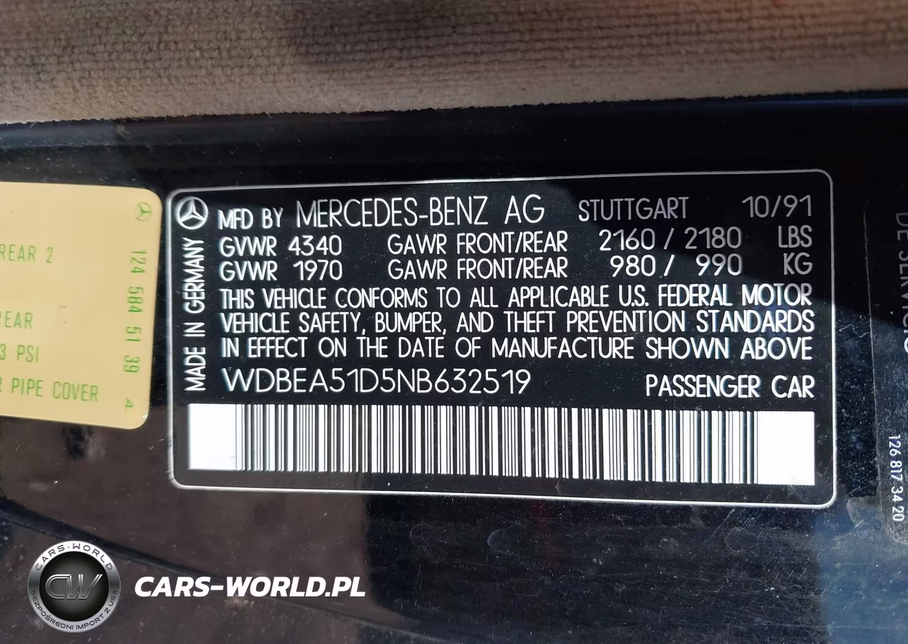 1992 Mercedes-Benz 300 Ce VIN:WDBEA51D5NB632519 - 9
