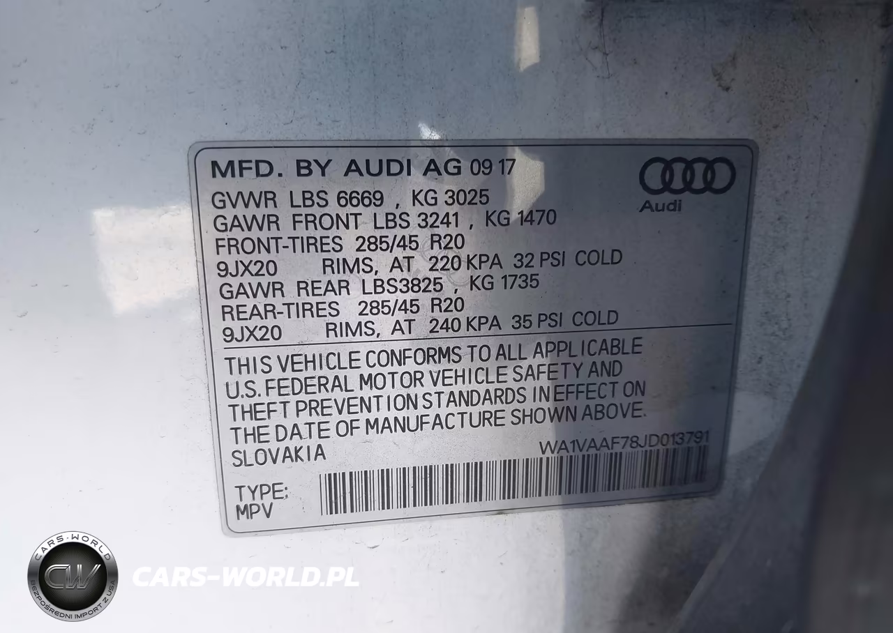 2018 Audi Q7 3.0T Premium VIN:WA1VAAF78JD013791 - 9