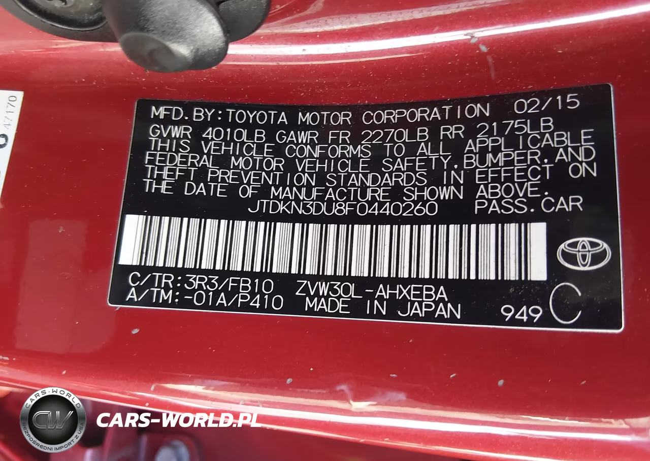 2015 Toyota Prius Two VIN:JTDKN3DU8F0440260 - 17
