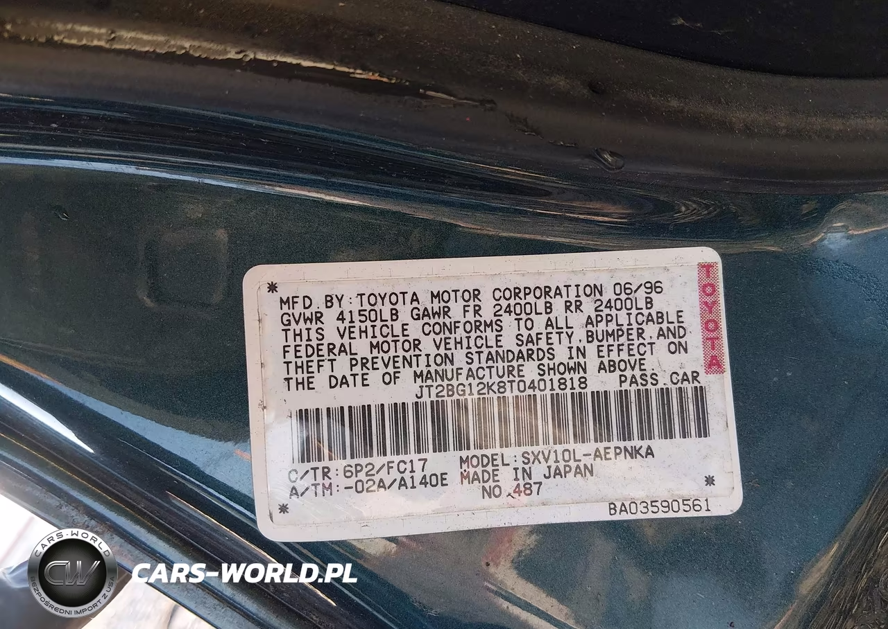 1996 Toyota Camry Dx-Le-Xle VIN:JT2BG12K8T0401818 - 9