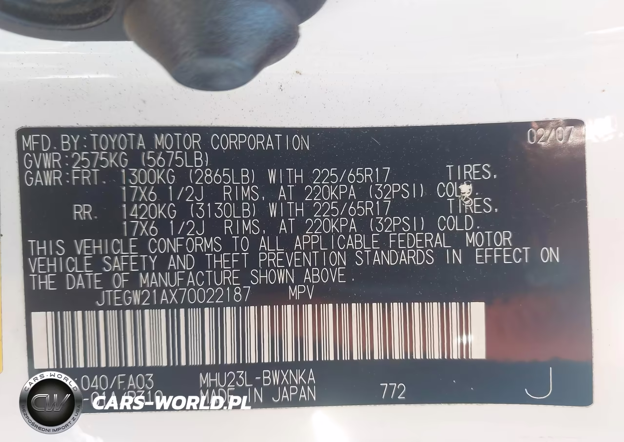 2007 Toyota Highlander Hybrid V6 VIN:JTEGW21AX70022187 - 9