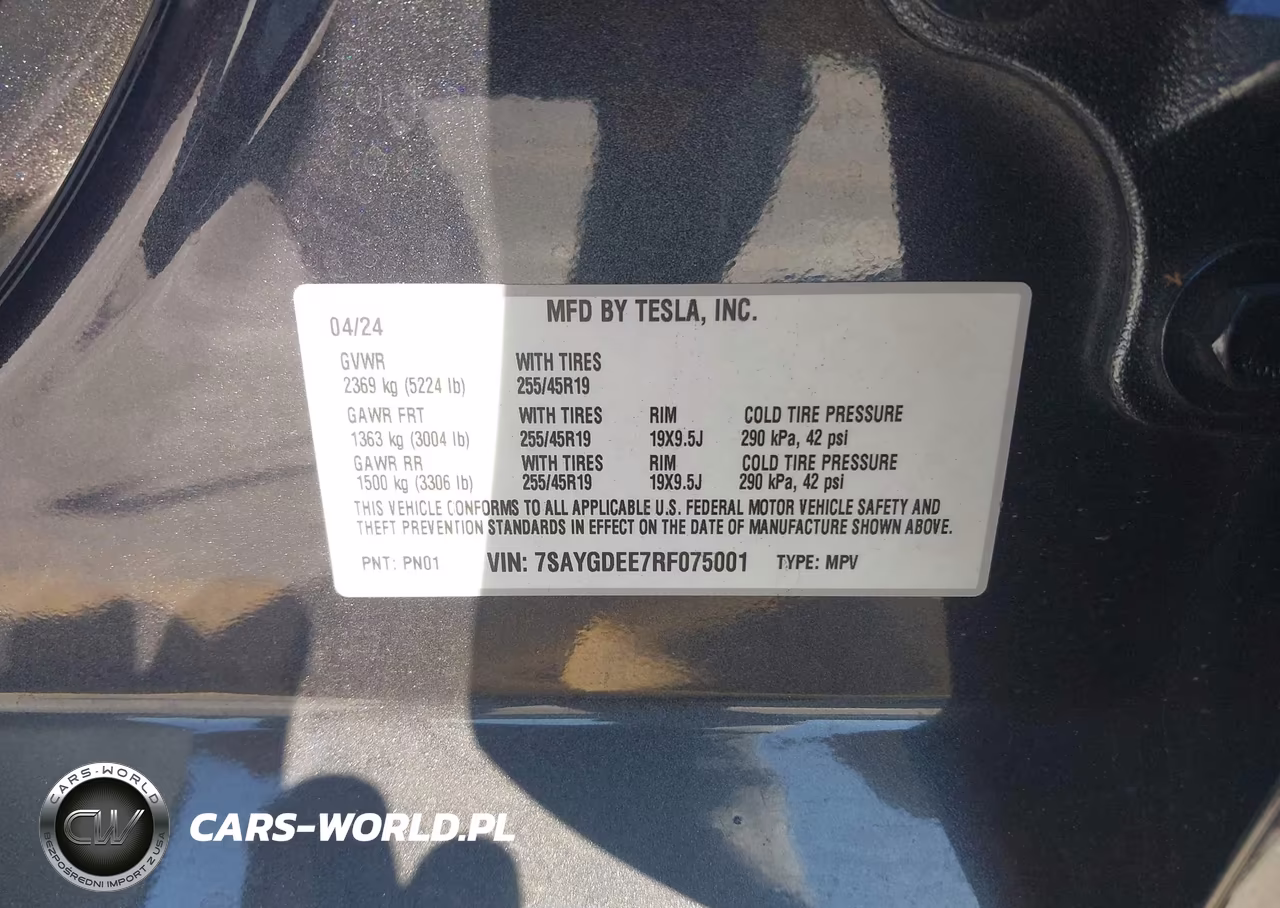 2024 Tesla Model Y Long Range Dual Motor All-Wheel Drive VIN:7SAYGDEE7RF075001 - 9
