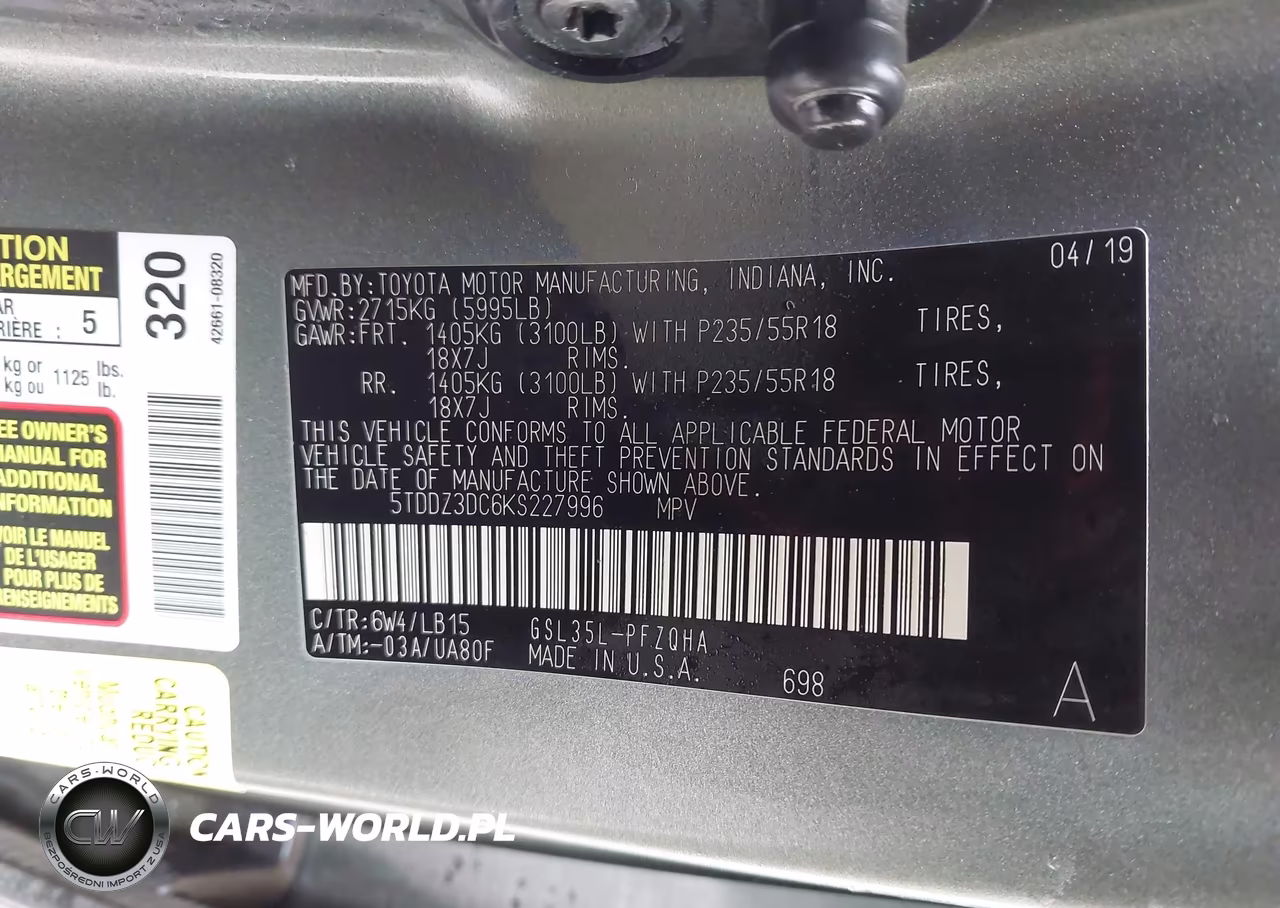 2019 Toyota Sienna Limited Premium 7 Passenger VIN:5TDDZ3DC6KS227996 - 9