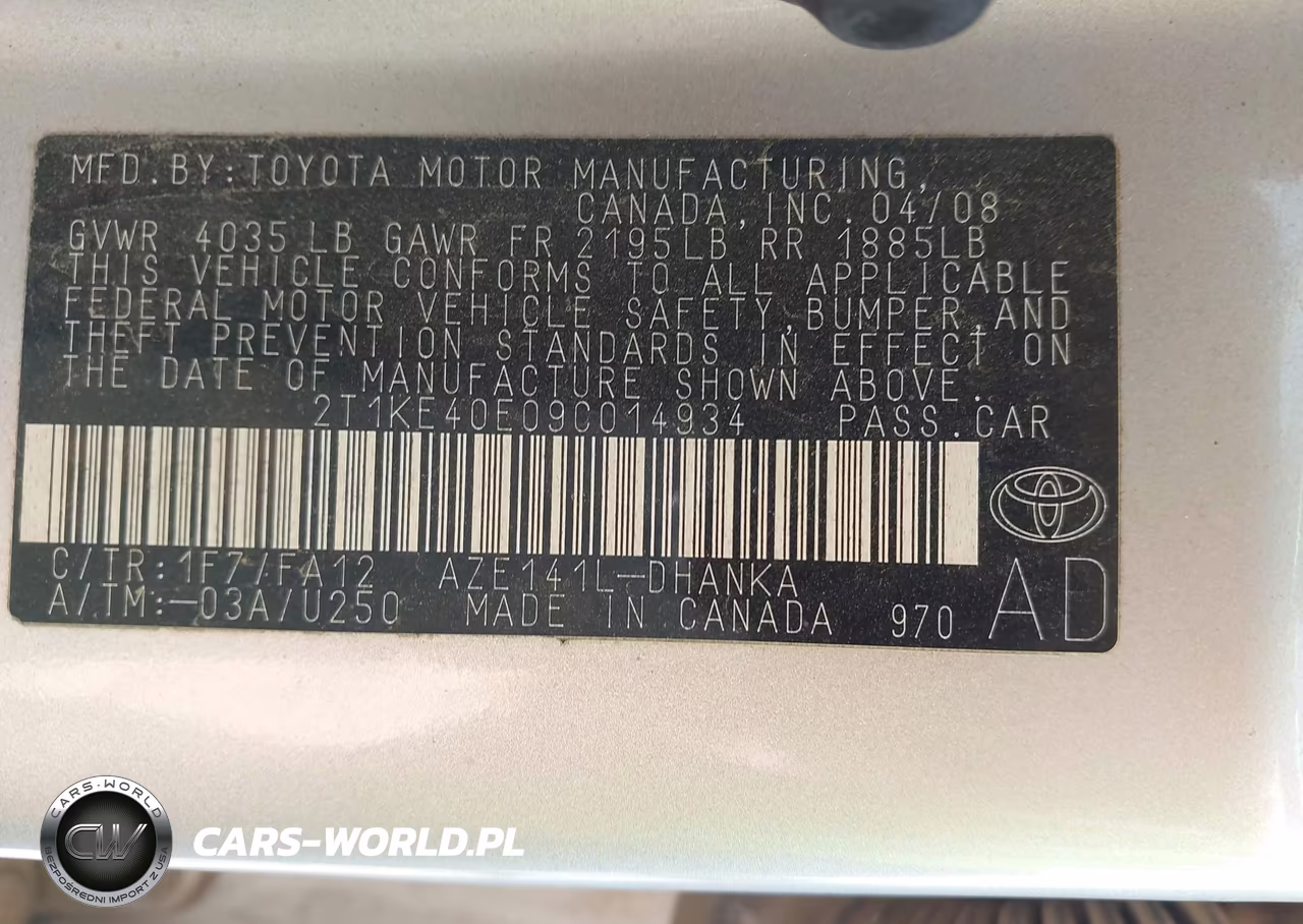 2009 Toyota Matrix S VIN:2T1KE40E09C014934 - 9