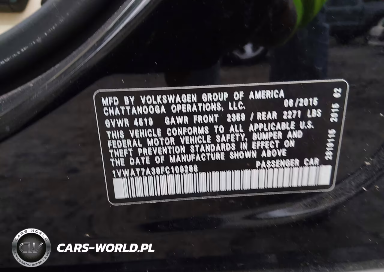 2015 Volkswagen Passat 1.8T Limited Edition VIN:1VWAT7A38FC109288 - 9