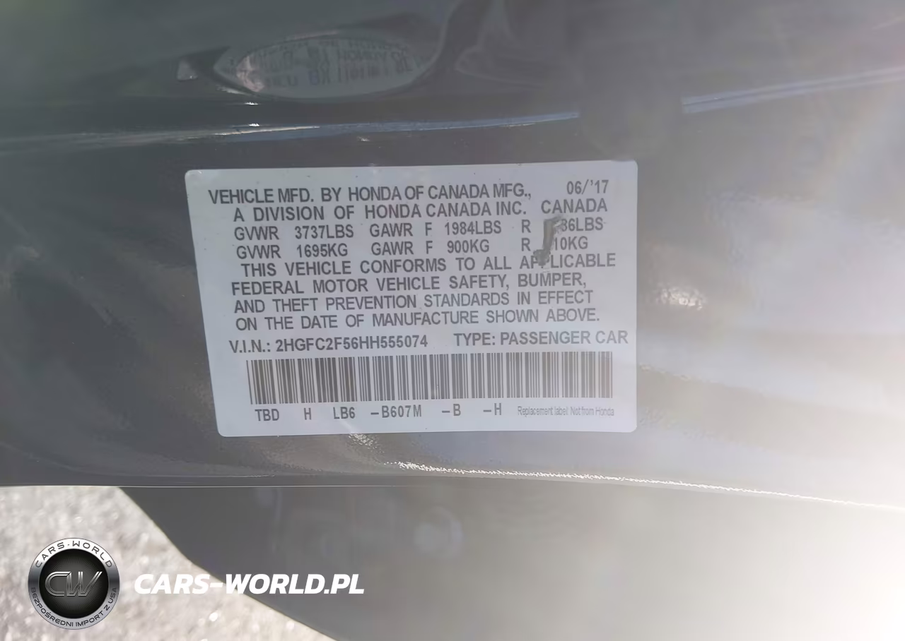 2017 Honda Civic Lx VIN:2HGFC2F56HH555074 - 9