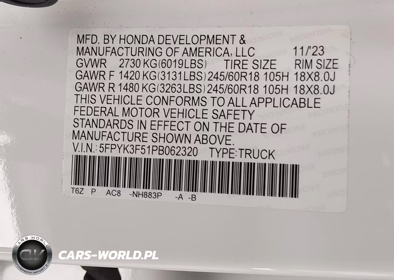 2023 Honda Ridgeline Rtl VIN:5FPYK3F51PB062320 - 9