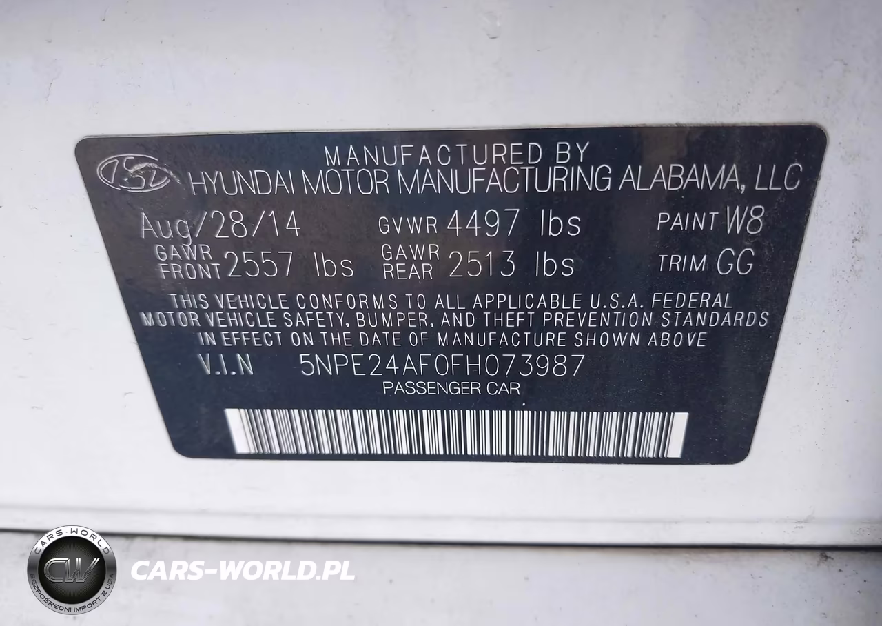2015 Hyundai Sonata Se VIN:5NPE24AF0FH073987 - 9