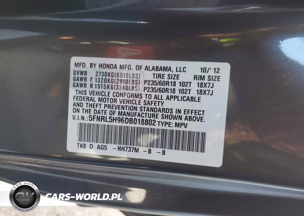 2013 Honda Odyssey Touring-Touring Elite VIN:5FNRL5H96DB018802 - 9