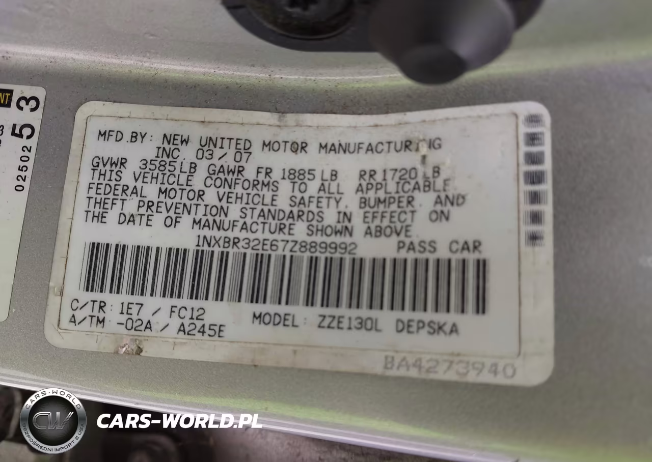 2007 Toyota Corolla S VIN:1NXBR32E67Z889992 - 9