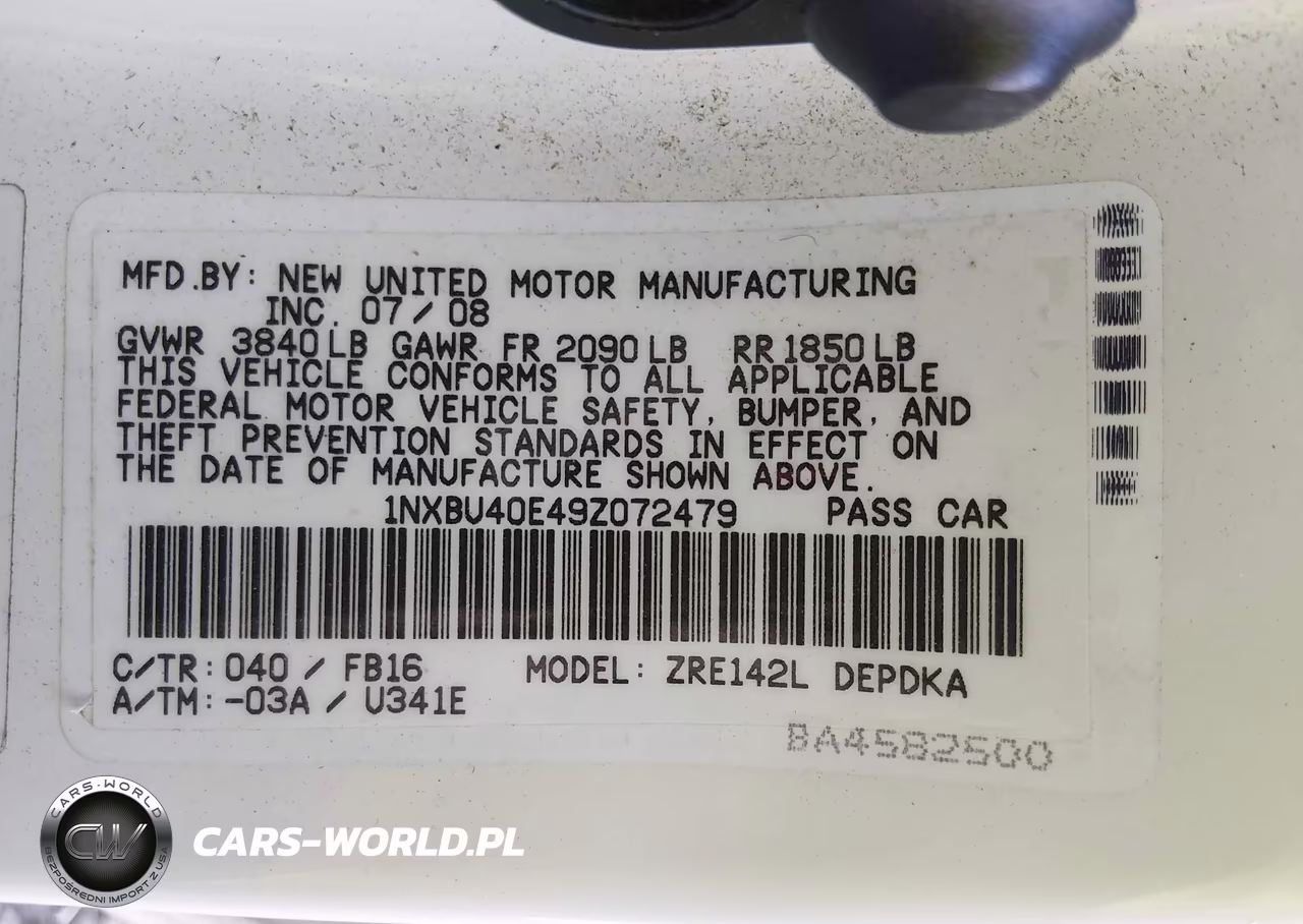 2009 Toyota Corolla Le VIN:1NXBU40E49Z072479 - 9