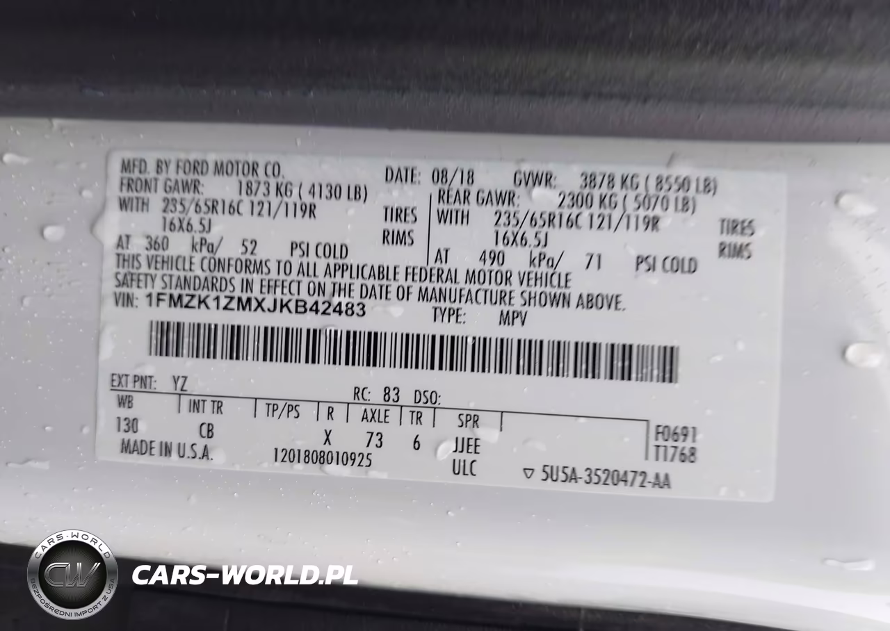 2018 Ford Transit-150 Xl VIN:1FMZK1ZMXJKB42483 - 9