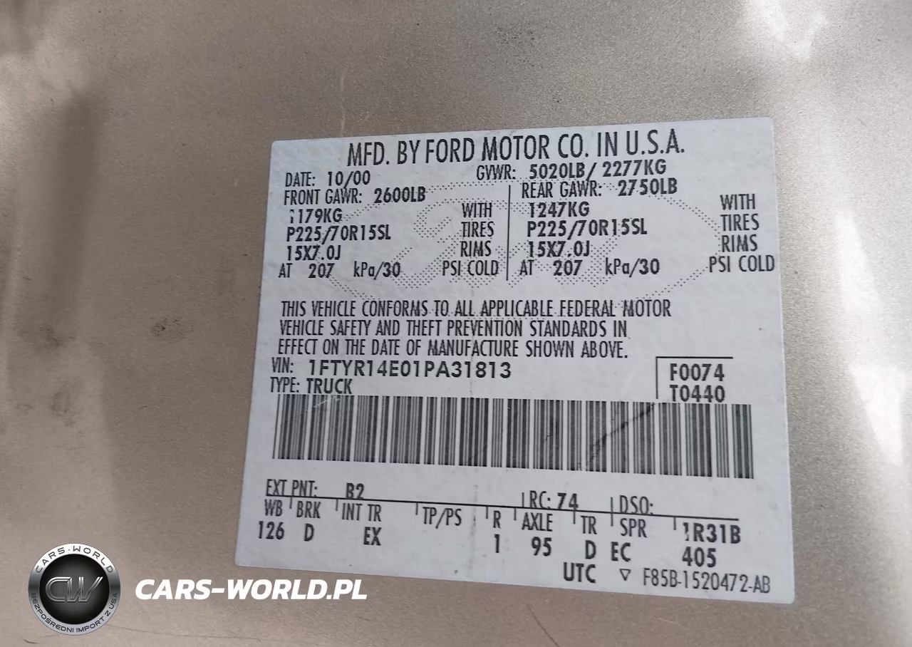2001 Ford Ranger Edge-Xlt VIN:1FTYR14E01PA31813 - 9