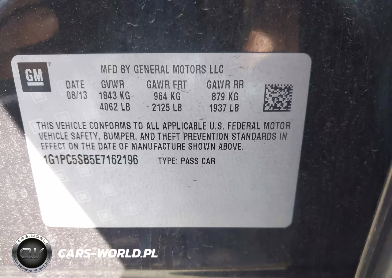 2014 Chevrolet Cruze 1Lt Auto VIN:1G1PC5SB5E7162196 - 9