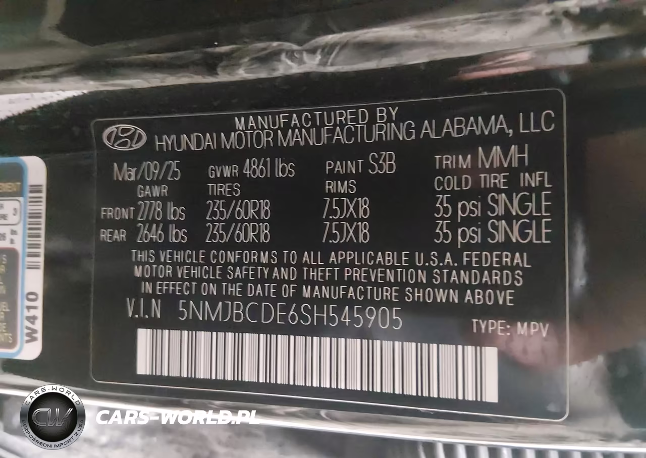 2025 Hyundai Tucson Sel VIN:5NMJBCDE6SH545905 - 9