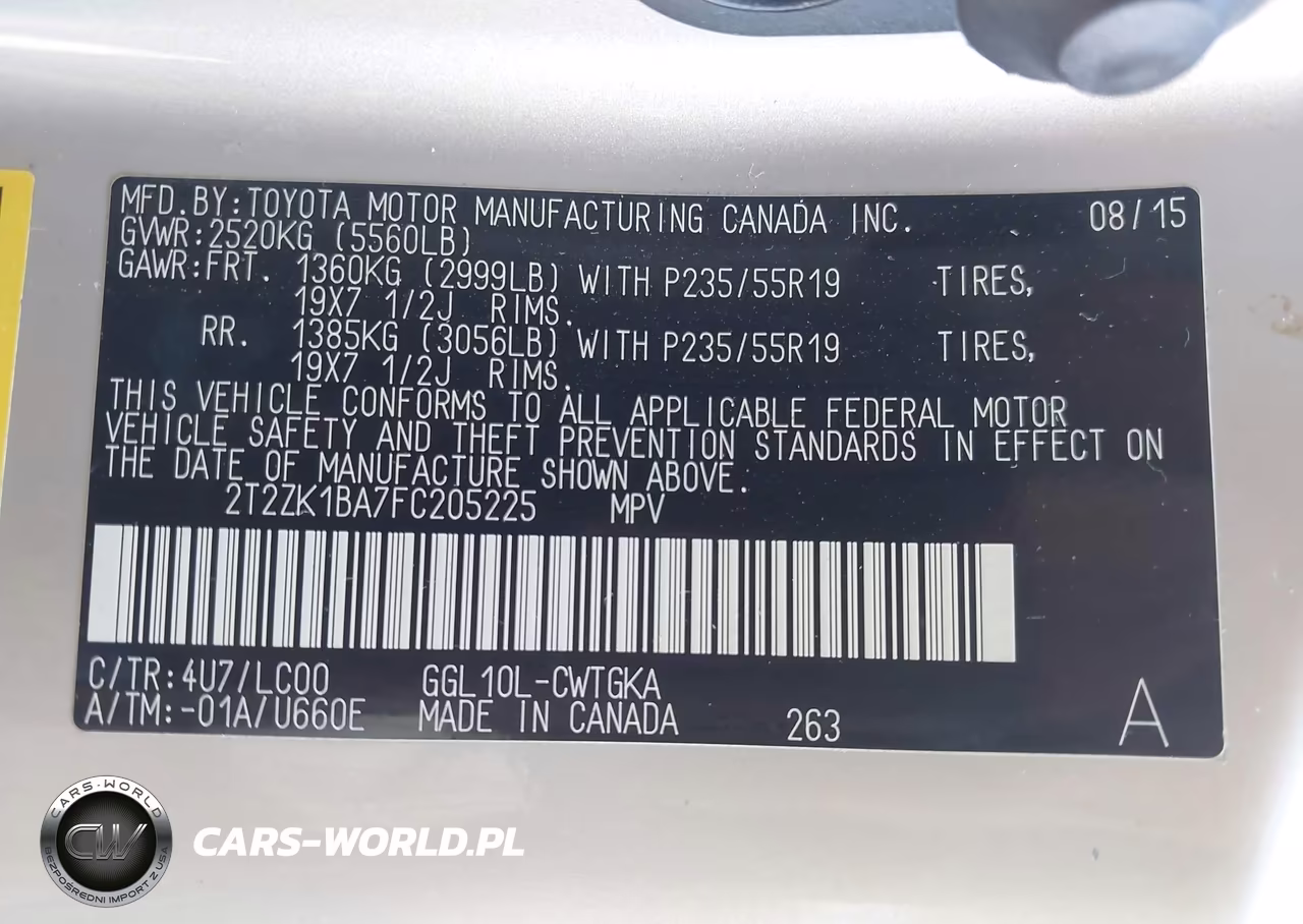 2015 Lexus Rx 350 VIN:2T2ZK1BA7FC205225 - 9