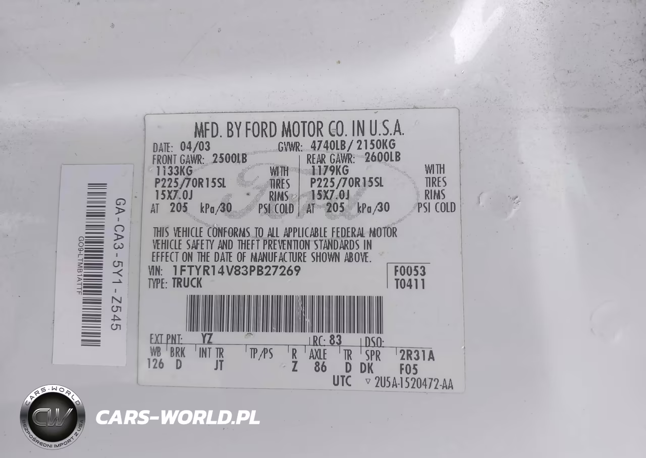 2003 Ford Ranger Edge-Tremor-Xl-Xlt VIN:1FTYR14V83PB27269 - 9