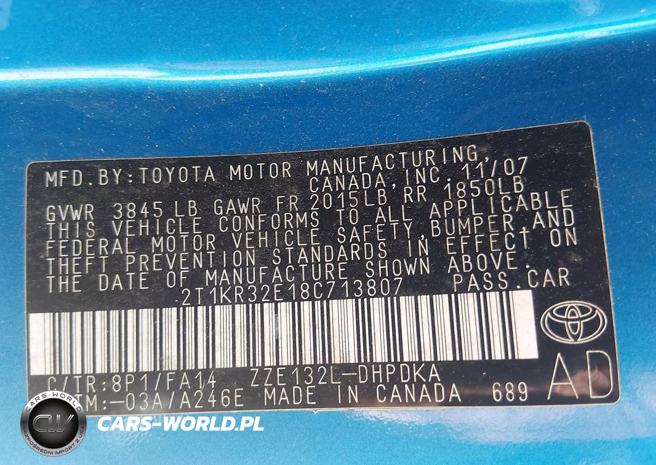 2008 Toyota Matrix VIN:2T1KR32E18C713807 - 9