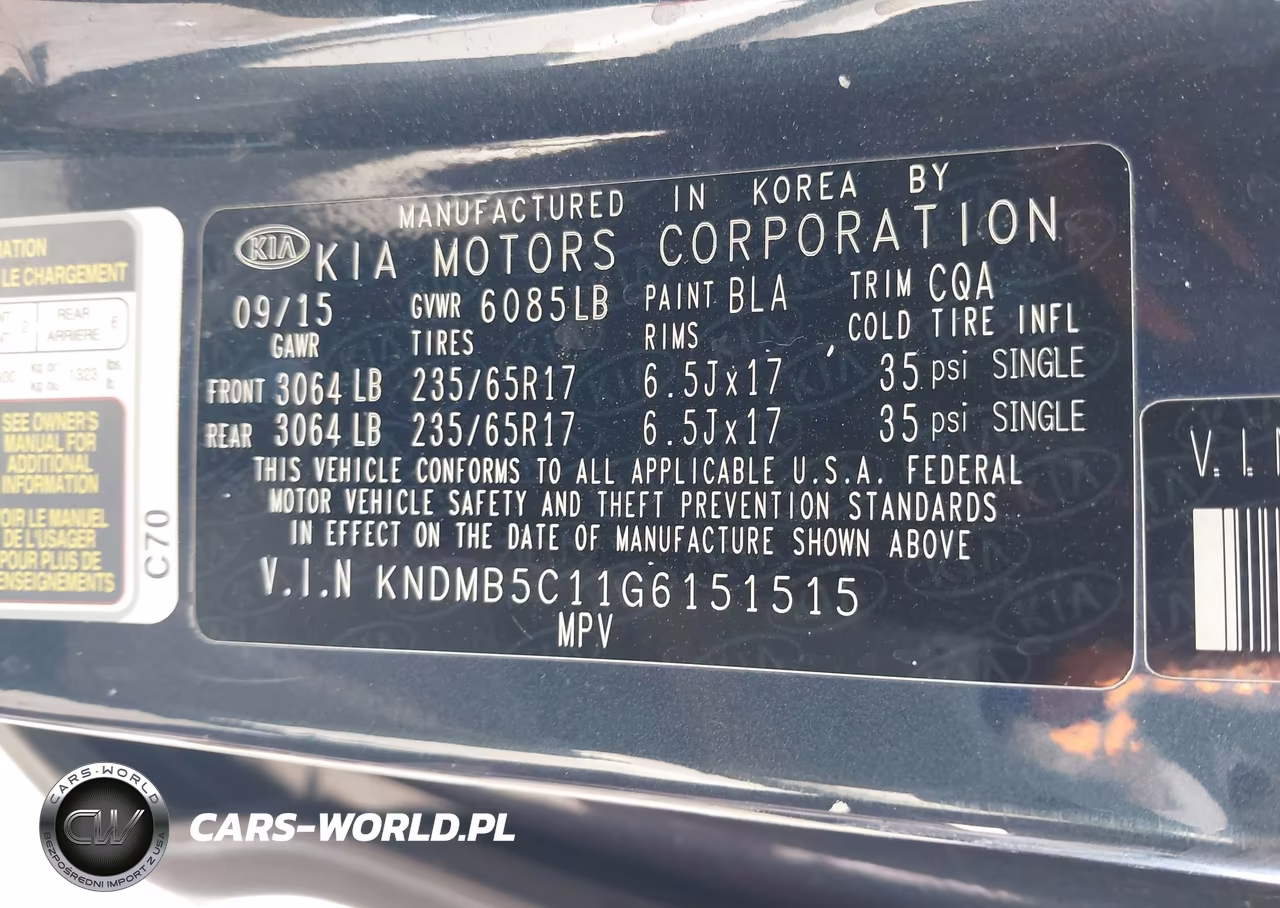 2016 Kia Sedona Lx VIN:KNDMB5C11G6151515 - 9